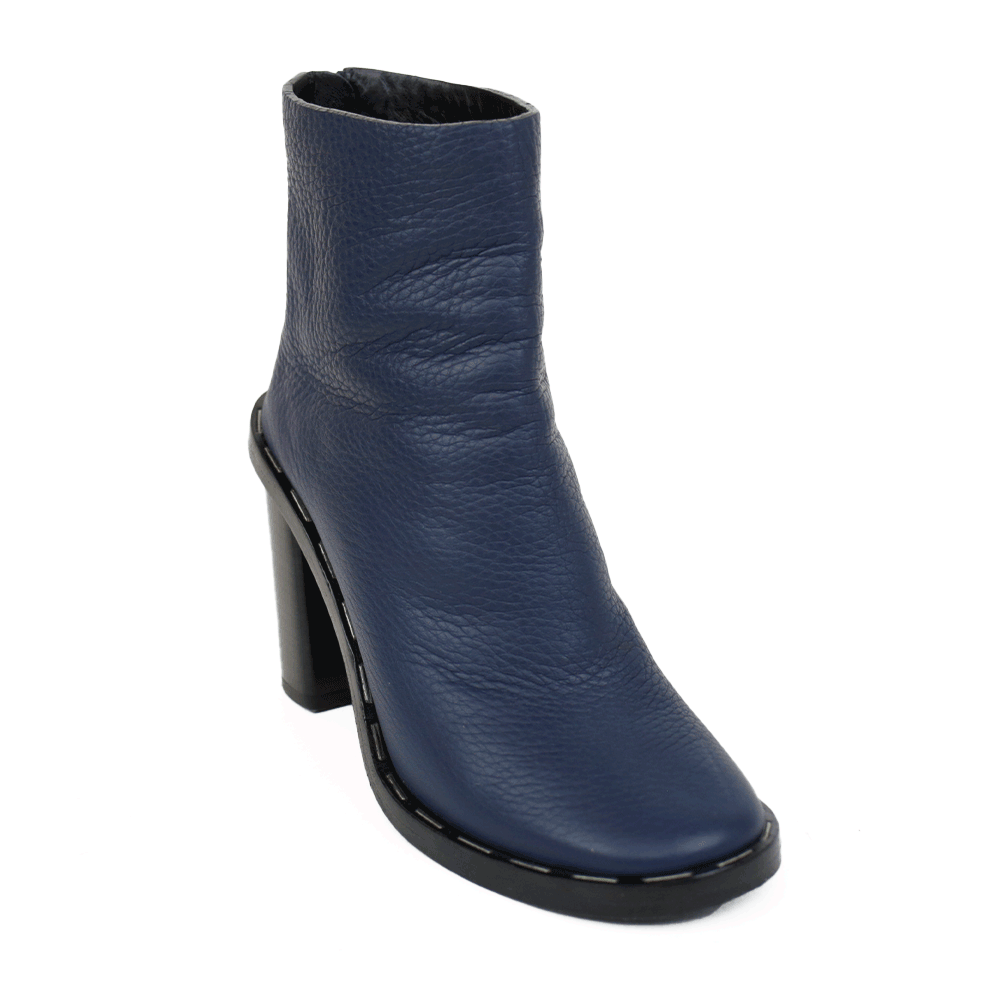 Balenciaga Navy High Heel Ankle Boots
