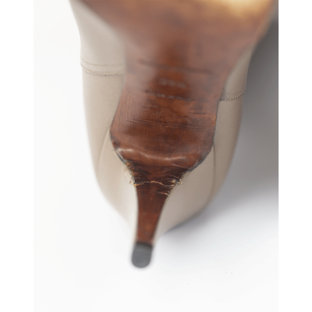 Balenciaga Taupe Leather High Heel Calf Boots