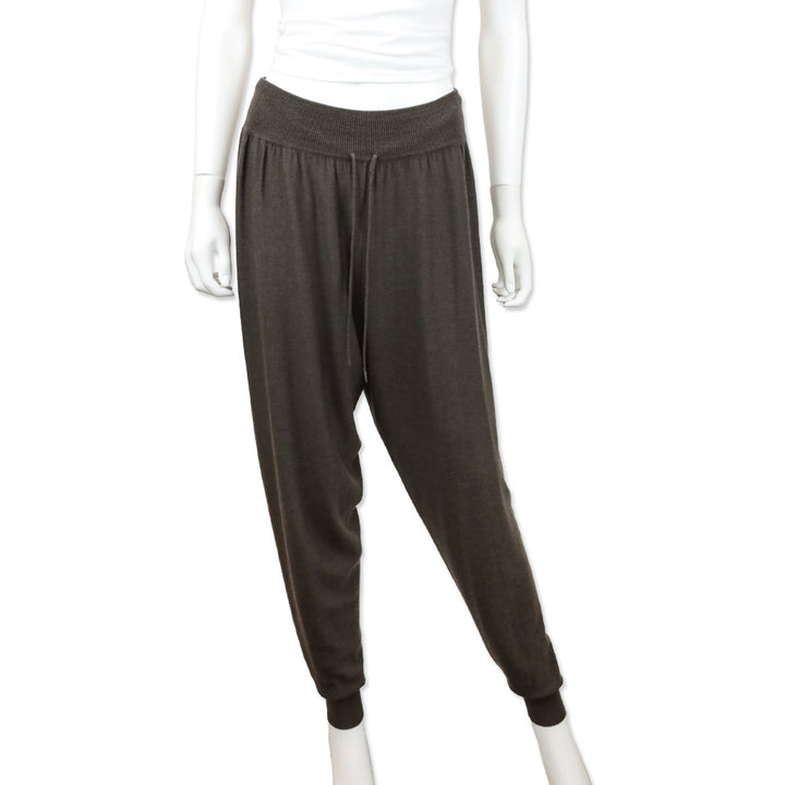 Urban Zen Dark Grey Cashmere/Silk Knit Easy Drawstring Pull On Pant