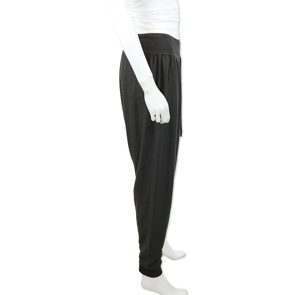 Urban Zen Dark Grey Cashmere/Silk Knit Easy Drawstring Pull On Pant