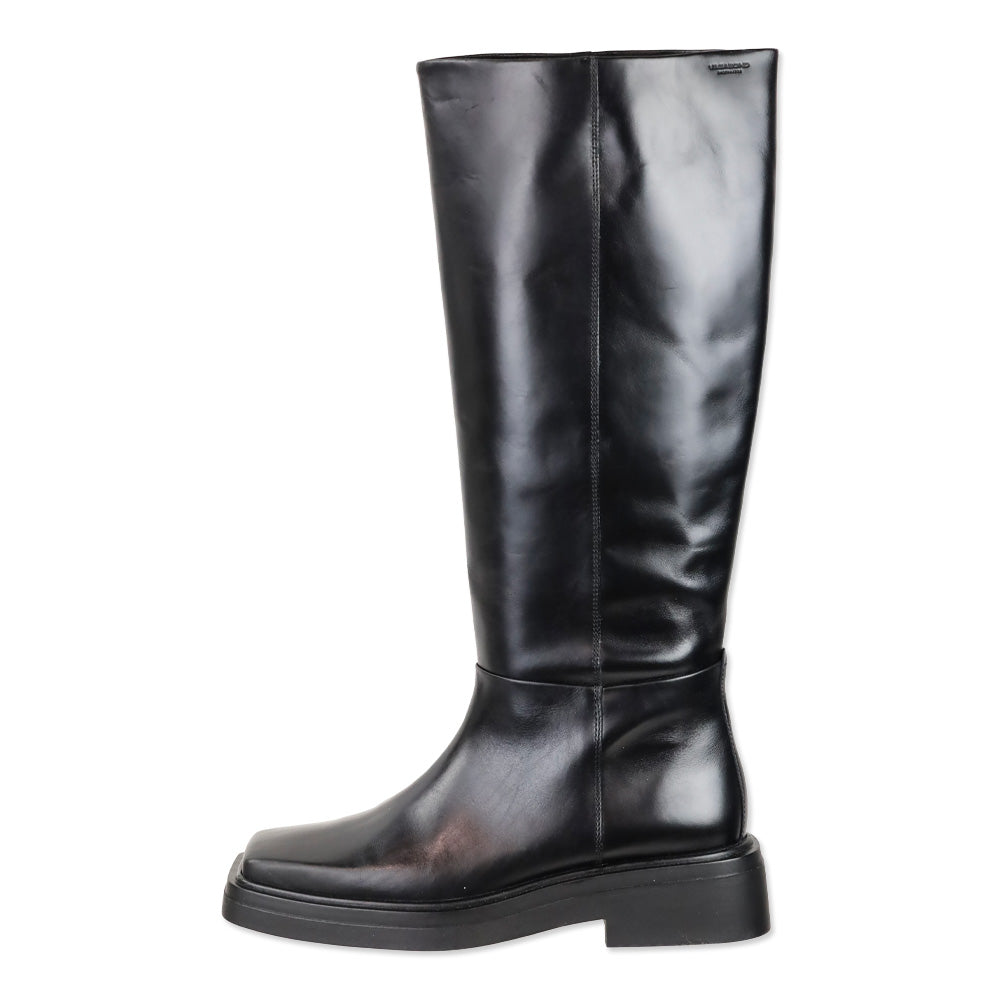 Vagabond Black Eyra Leather Square Toe Knee High Boot