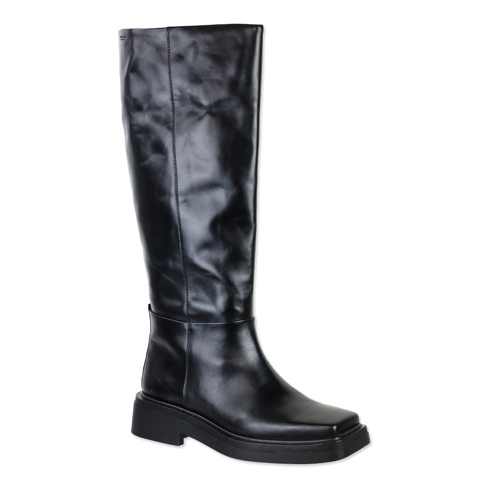 Vagabond Black Eyra Leather Square Toe Knee High Boot