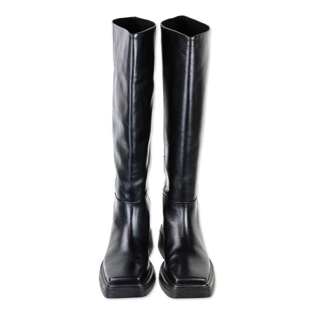 Vagabond Black Eyra Leather Square Toe Knee High Boot