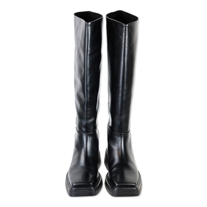 Vagabond Black Eyra Leather Square Toe Knee High Boot