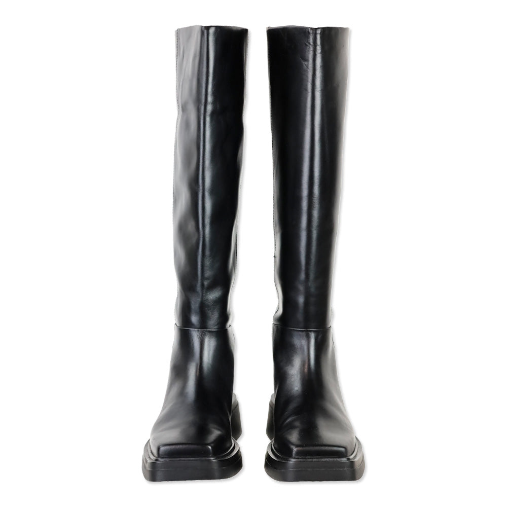Vagabond Black Eyra Leather Square Toe Knee High Boot