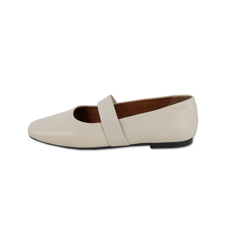 Vagabond Cream Leather Jolin Square Toe Ballet Flats