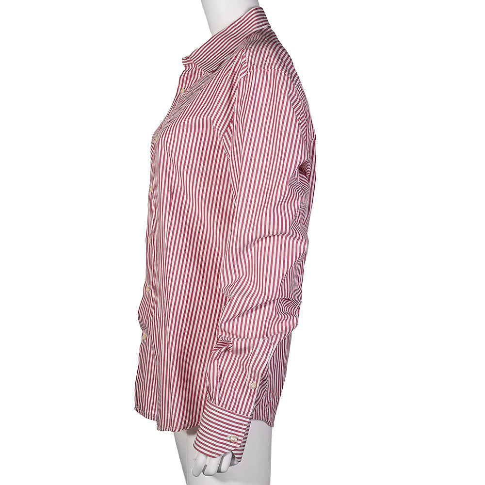 Valentino Men's Red & White Pinstripe Shirt