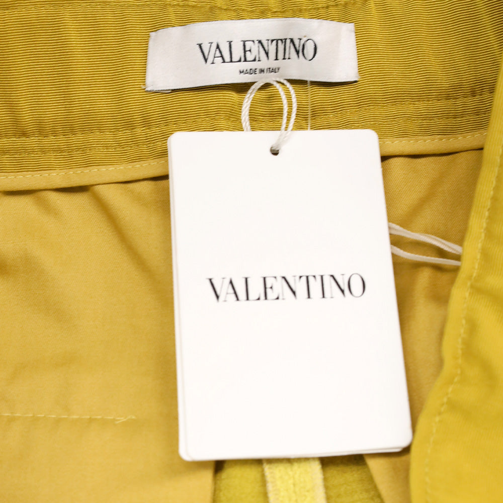 Valentino Avocado Tie Waist Silk & Velvet Shorts