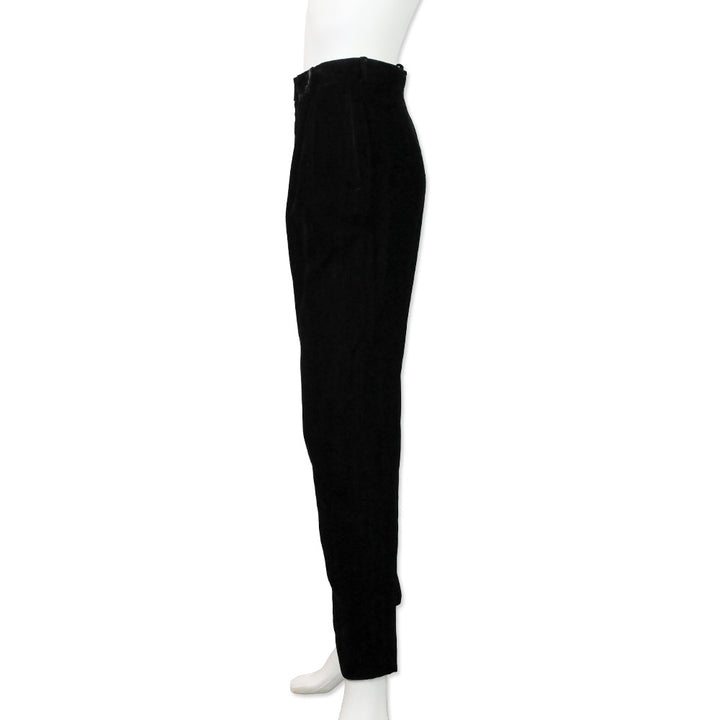 Valentino Black Velvet Pleated Pants