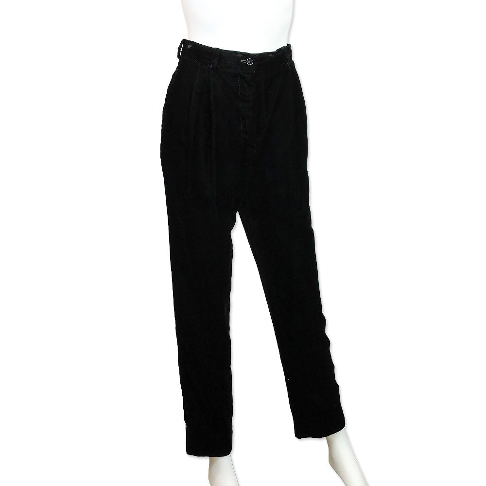 Valentino Black Velvet Pleated Pants