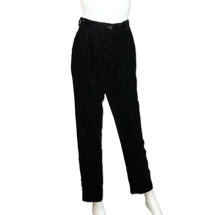 Valentino Black Velvet Pleated Pants