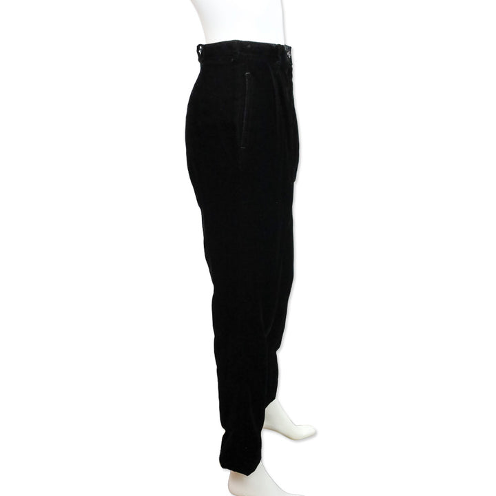 Valentino Black Velvet Pleated Pants