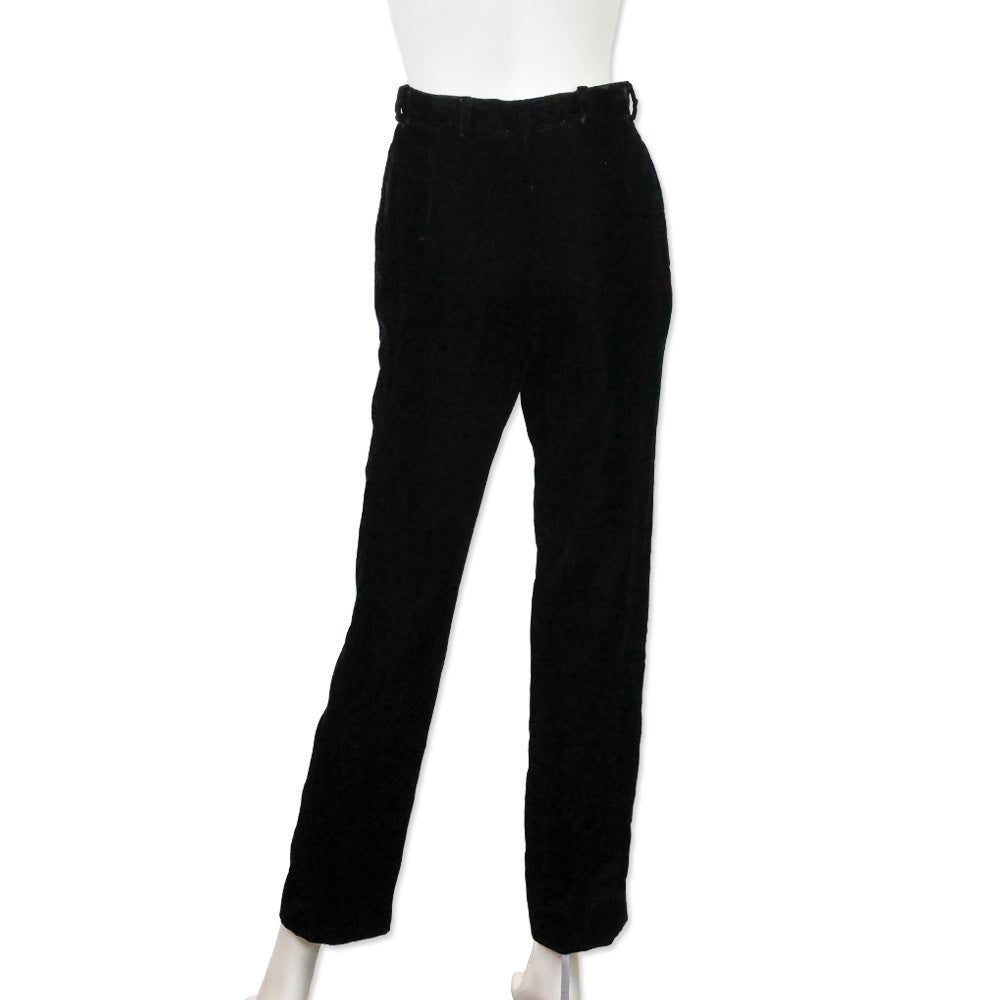 Valentino Black Velvet Pleated Pants