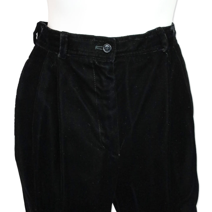 Valentino Black Velvet Pleated Pants