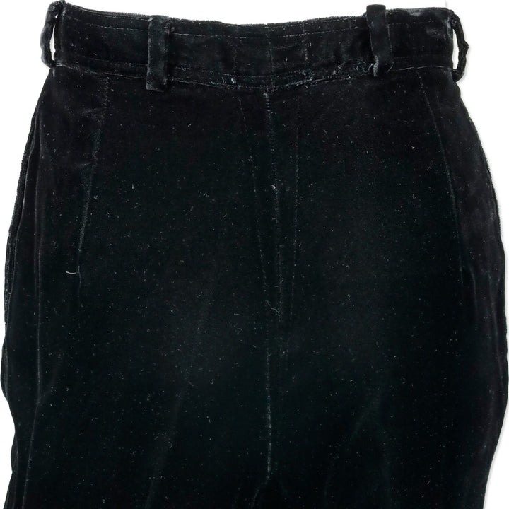 Valentino Black Velvet Pleated Pants