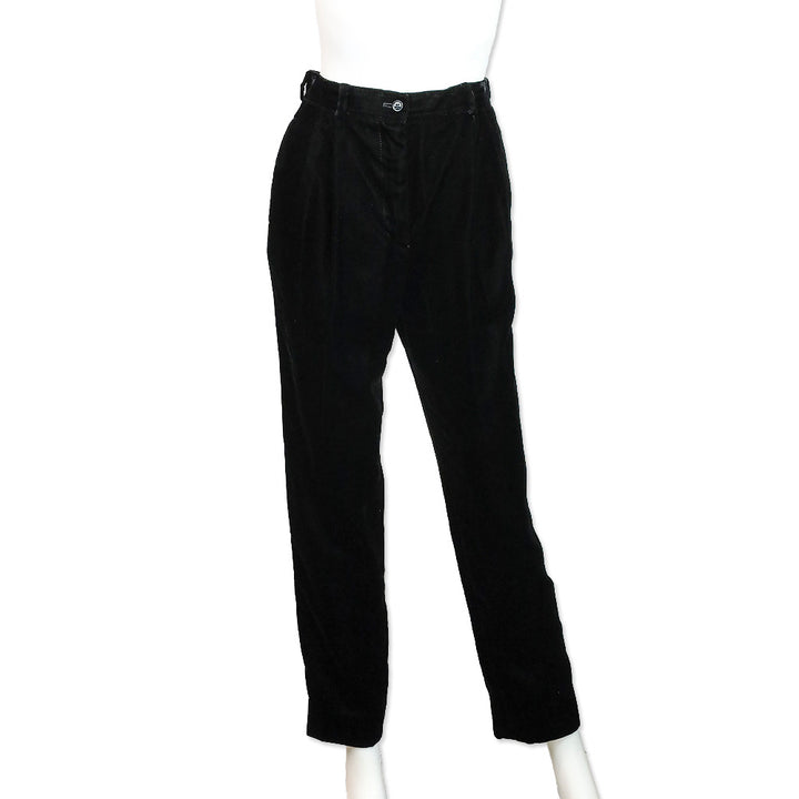 Valentino Black Velvet Pleated Pants