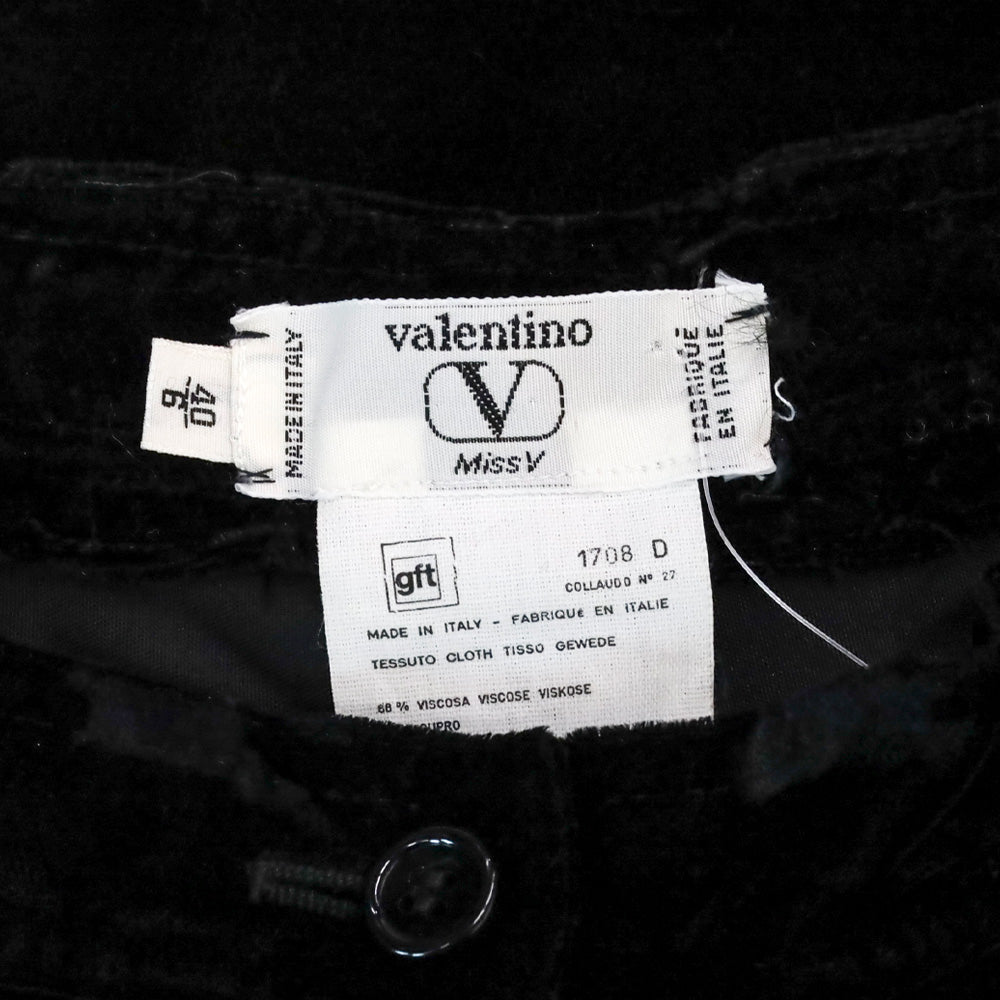 Valentino Black Velvet Pleated Pants