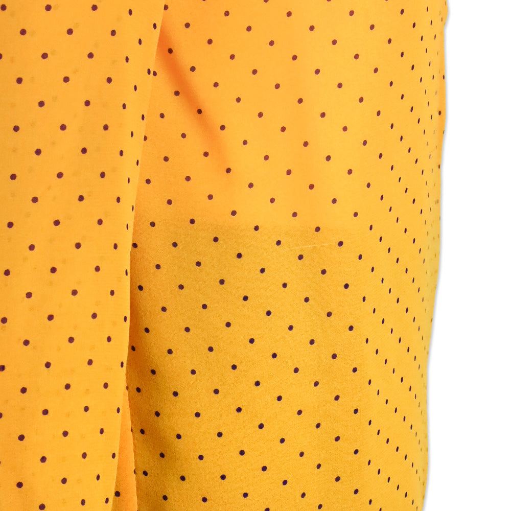 Valentino Boutique Orange/Purple Polka Dot Silk Button Blouse