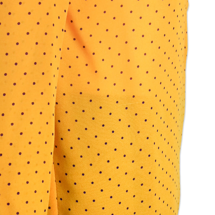 Valentino Boutique Orange/Purple Polka Dot Silk Button Blouse
