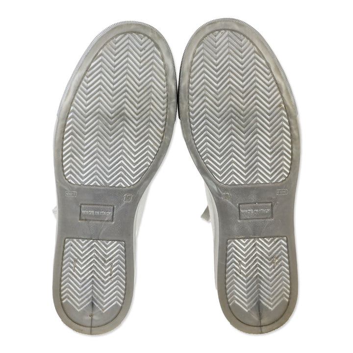 Valentino By Mario Dalia Metallic Silver Leather Platform Sneakers