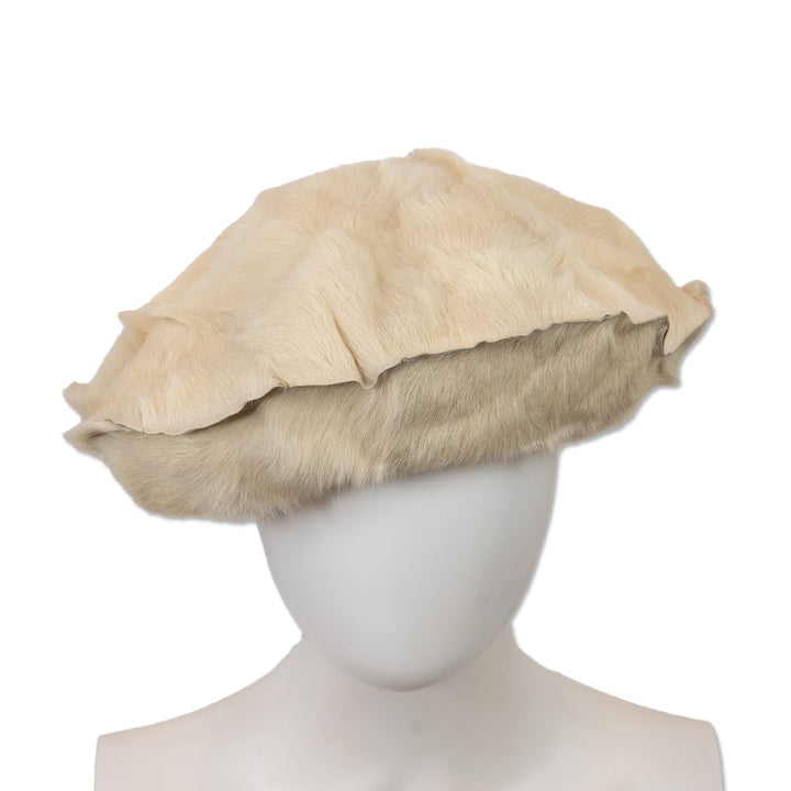 Valentino Cream Fur Bonnet