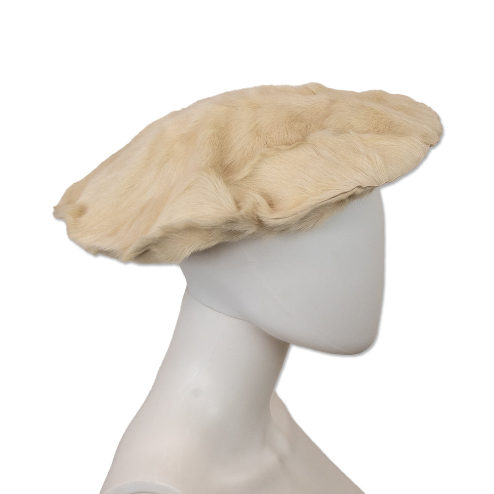 Valentino Cream Fur Bonnet