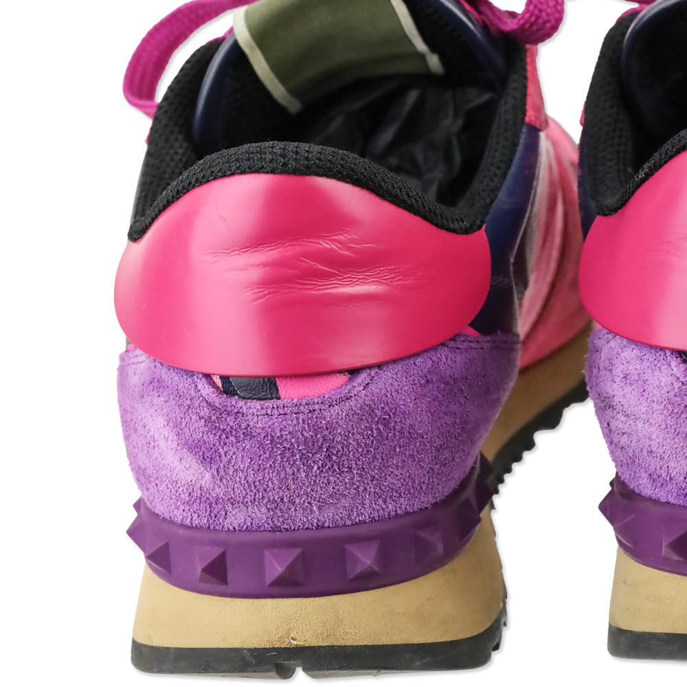 Valentino Garavani Army Pink Camo Rockrunner Sneakers