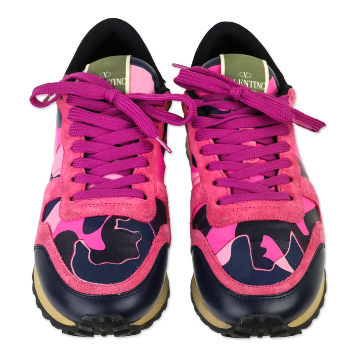 Valentino Garavani Army Pink Camo Rockrunner Sneakers