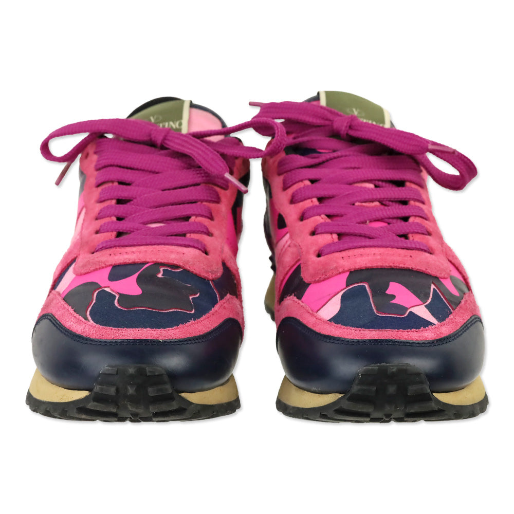 Valentino Garavani Army Pink Camo Rockrunner Sneakers