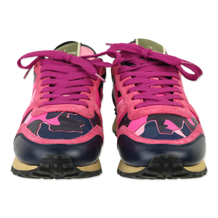 Valentino Garavani Army Pink Camo Rockrunner Sneakers