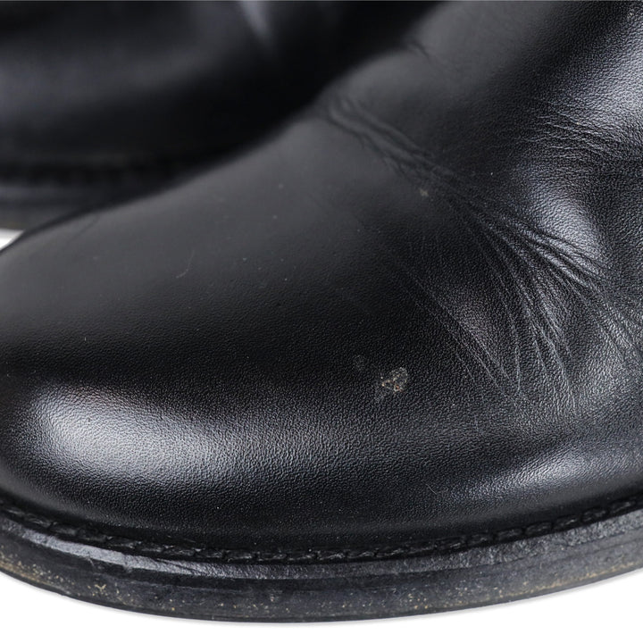 Valentino Garavani Black Studded Floral Appliqué Leather Moto Boots