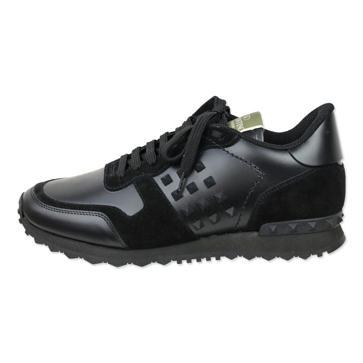Valentino Garavani Black Suede and Leather Rockstud Rockrunner