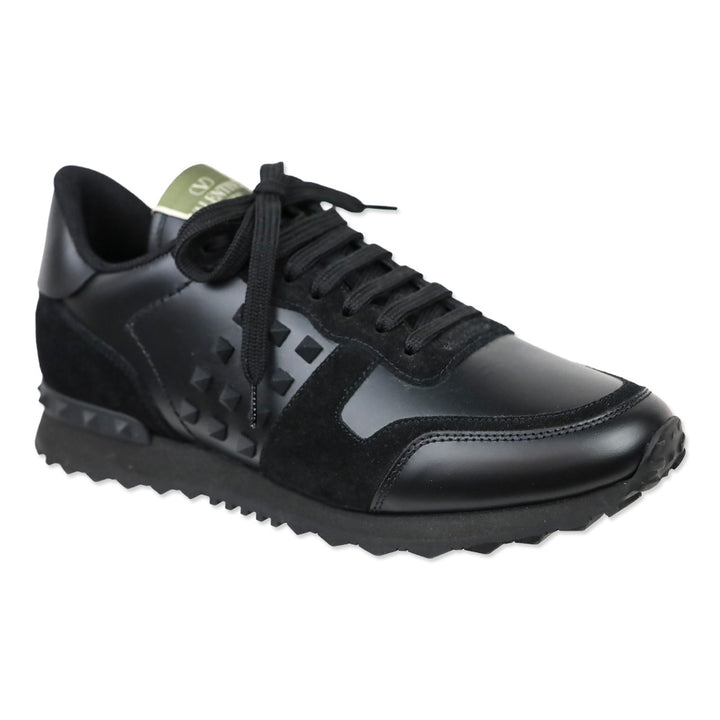 Valentino Garavani Black Suede and Leather Rockstud Rockrunner