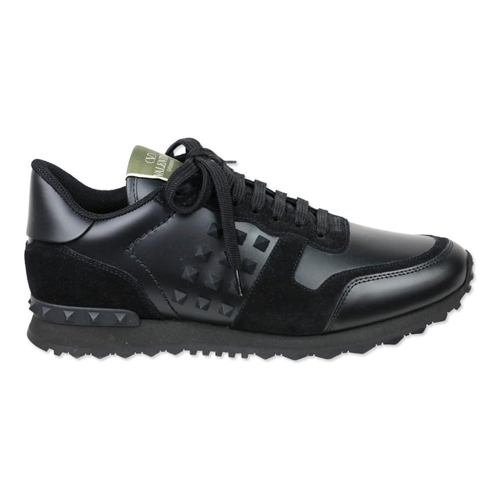 Valentino Garavani Black Suede and Leather Rockstud Rockrunner