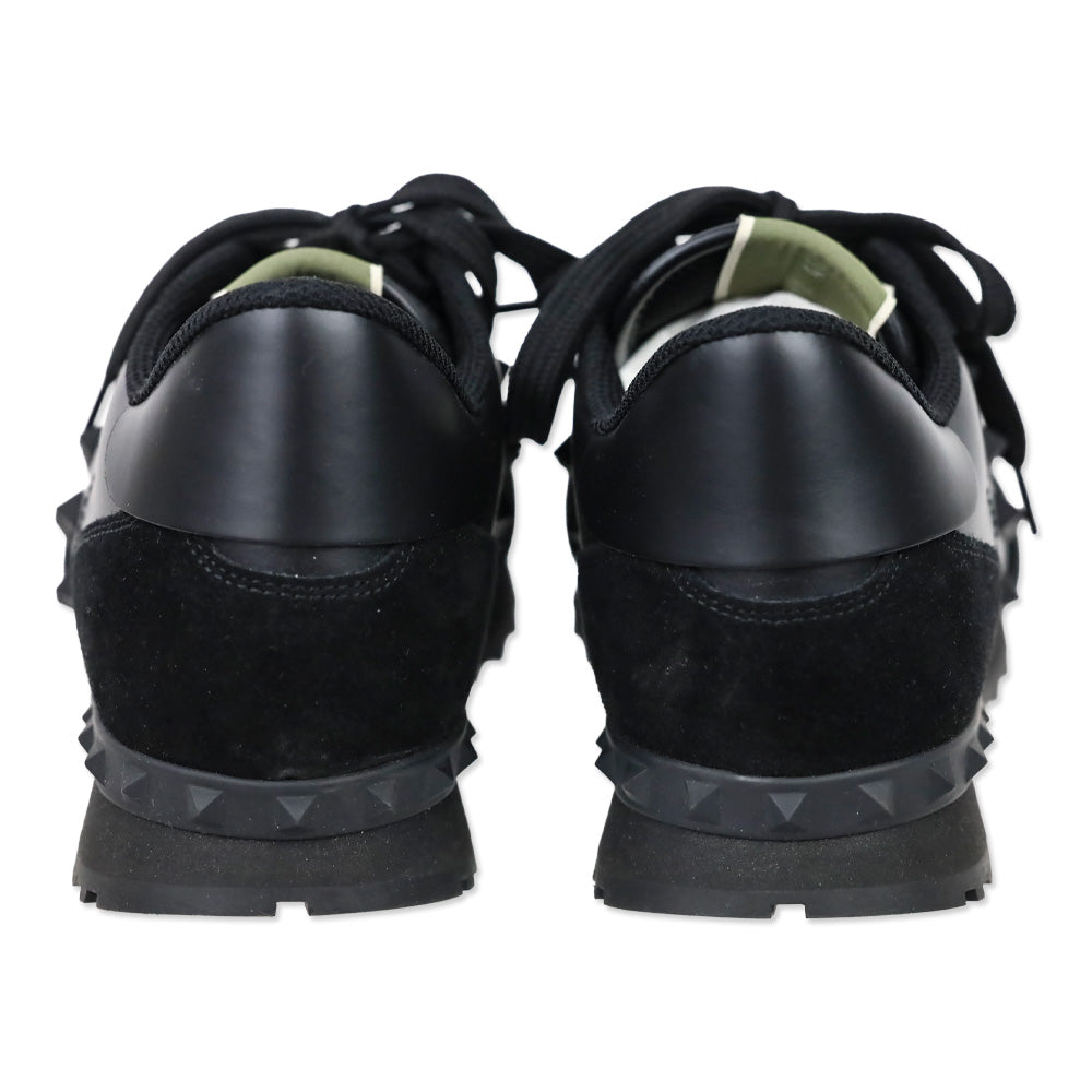 Valentino Garavani Black Suede and Leather Rockstud Rockrunner