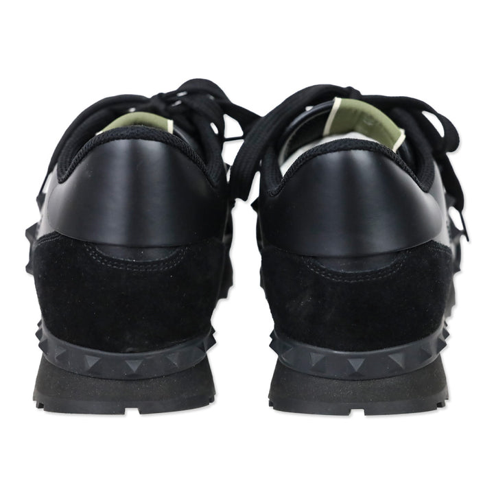 Valentino Garavani Black Suede and Leather Rockstud Rockrunner