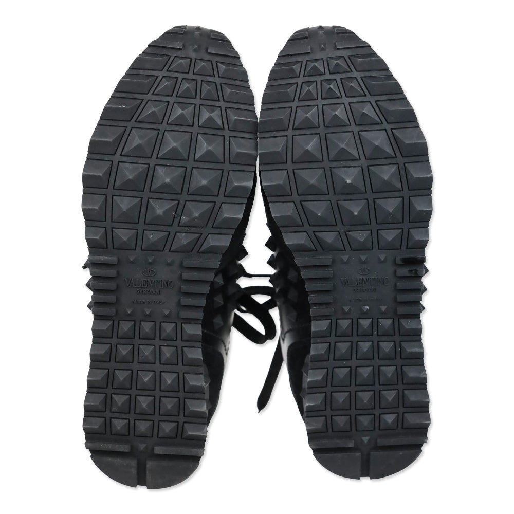 Valentino Garavani Black Suede and Leather Rockstud Rockrunner