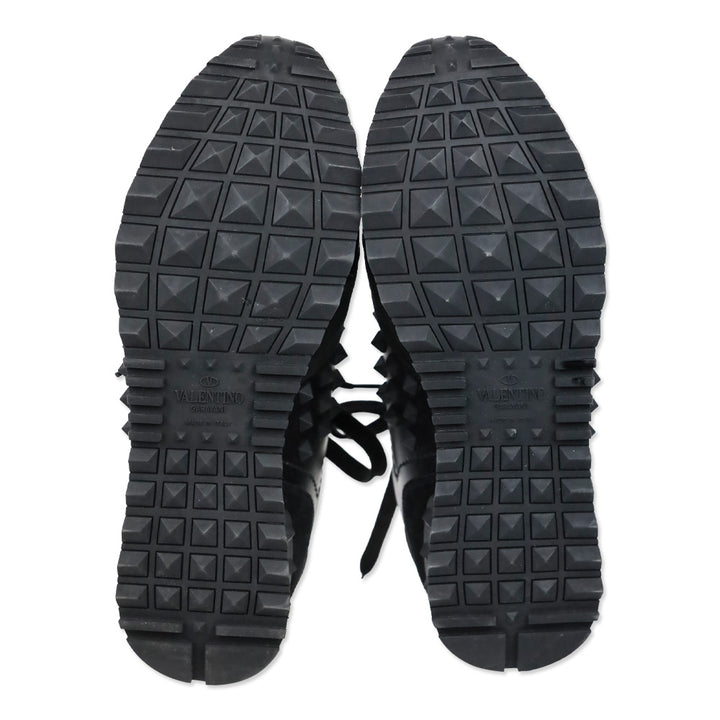 Valentino Garavani Black Suede and Leather Rockstud Rockrunner