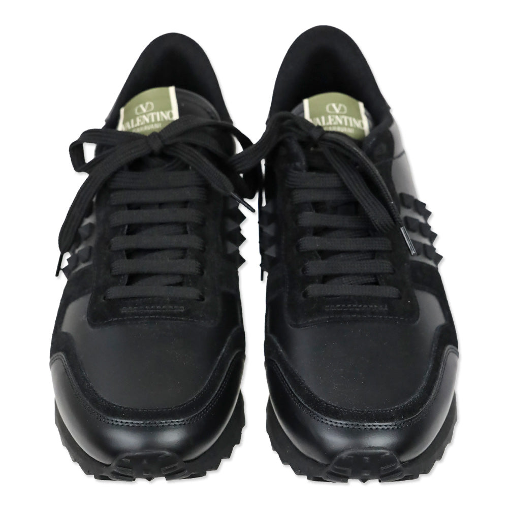 Valentino Garavani Black Suede and Leather Rockstud Rockrunner