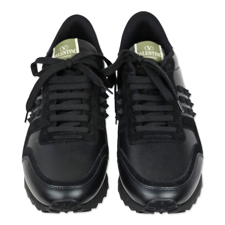 Valentino Garavani Black Suede and Leather Rockstud Rockrunner
