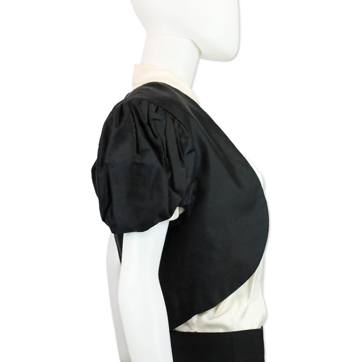 Valentino Garavani Miss V Black Puff Sleeve Bolero Jacket