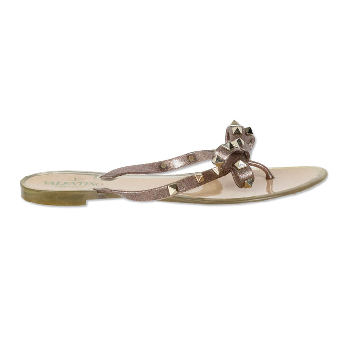 Valentino Garavani Rockstud Jelly Glitter Thong Sandal