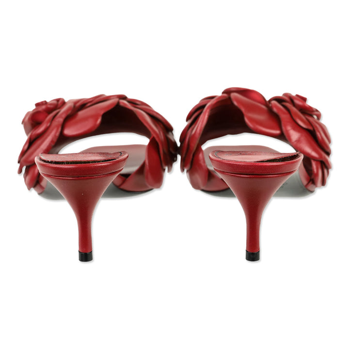 Valentino Garavani Rosso Red Leather Atelier 03 Rose Edition 90mm Mule Sandals