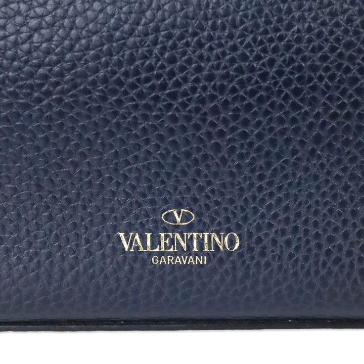 Valentino Garavani Small Rockstud Navy Grainy Calfskin Crossbody Bag