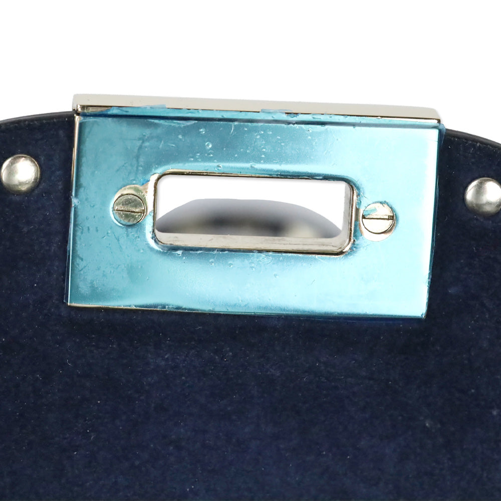 Valentino Garavani Small Rockstud Navy Grainy Calfskin Crossbody Bag