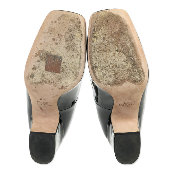 Valentino Garavani Tan-Go 60 Black Patent Leather Pumps