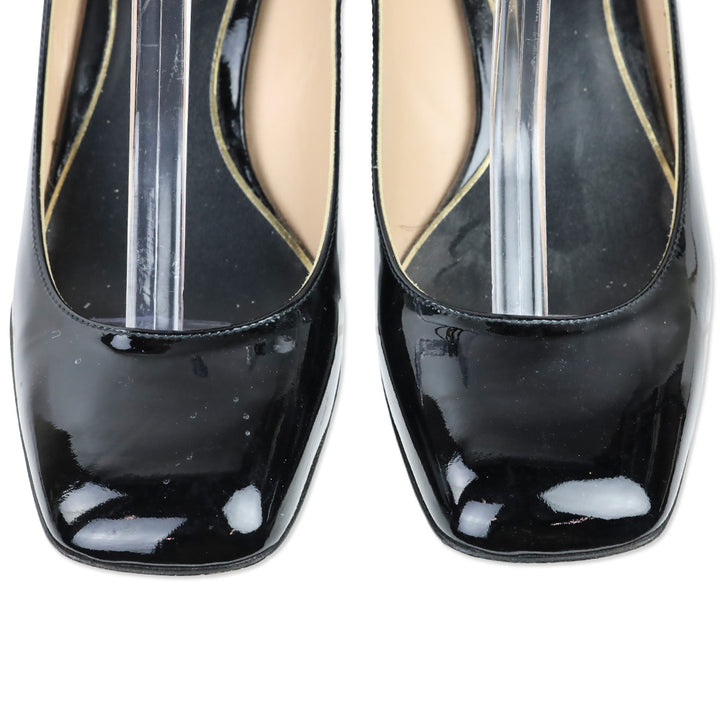 Valentino Garavani Tan-Go 60 Black Patent Leather Pumps