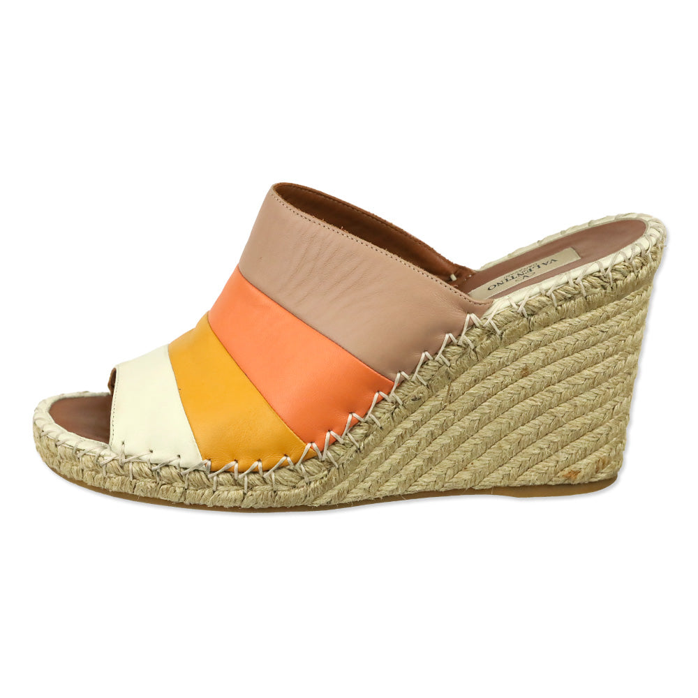 Valentino Garavani 'Stripes 1975' Wedge Espadrille Sandal