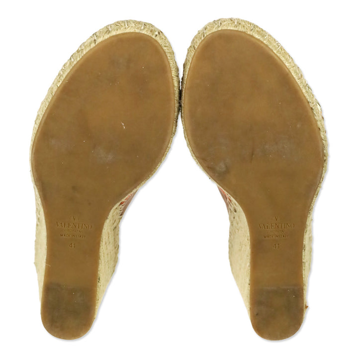Valentino Garavani 'Stripes 1975' Wedge Espadrille Sandal