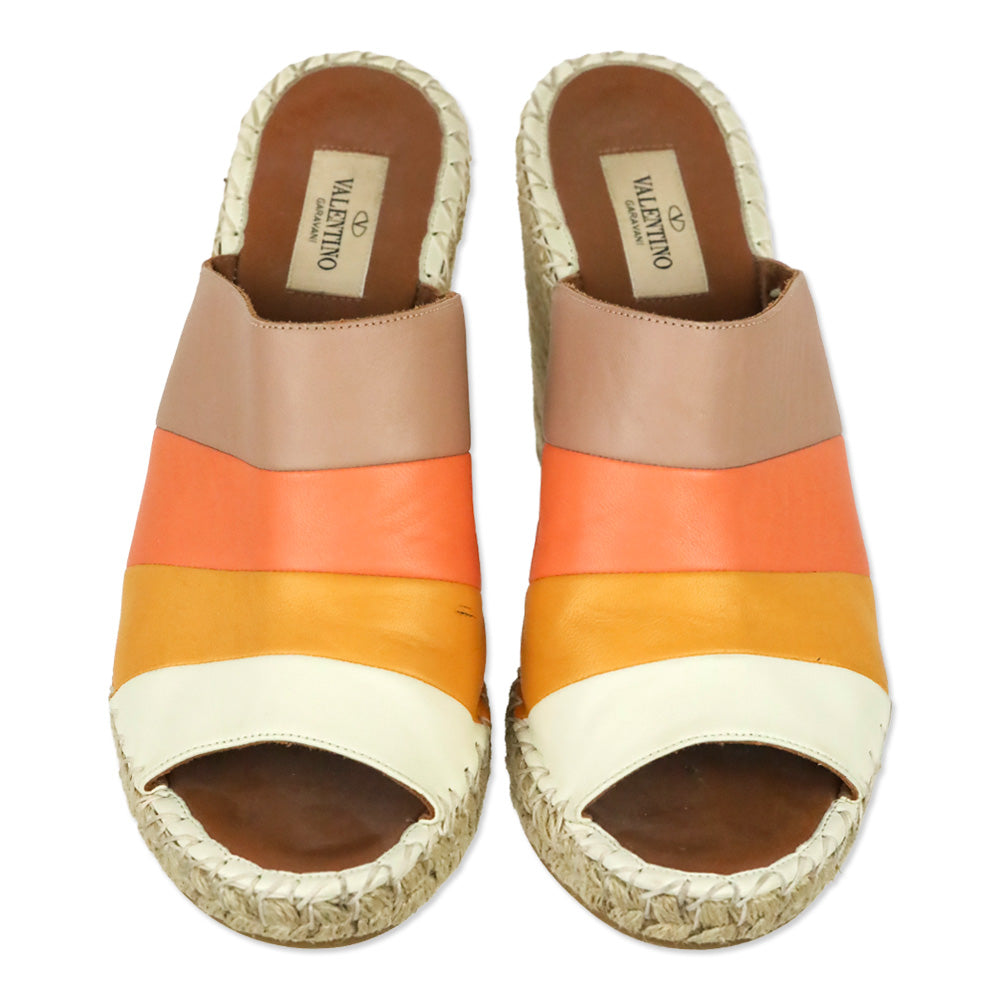 Valentino Garavani 'Stripes 1975' Wedge Espadrille Sandal